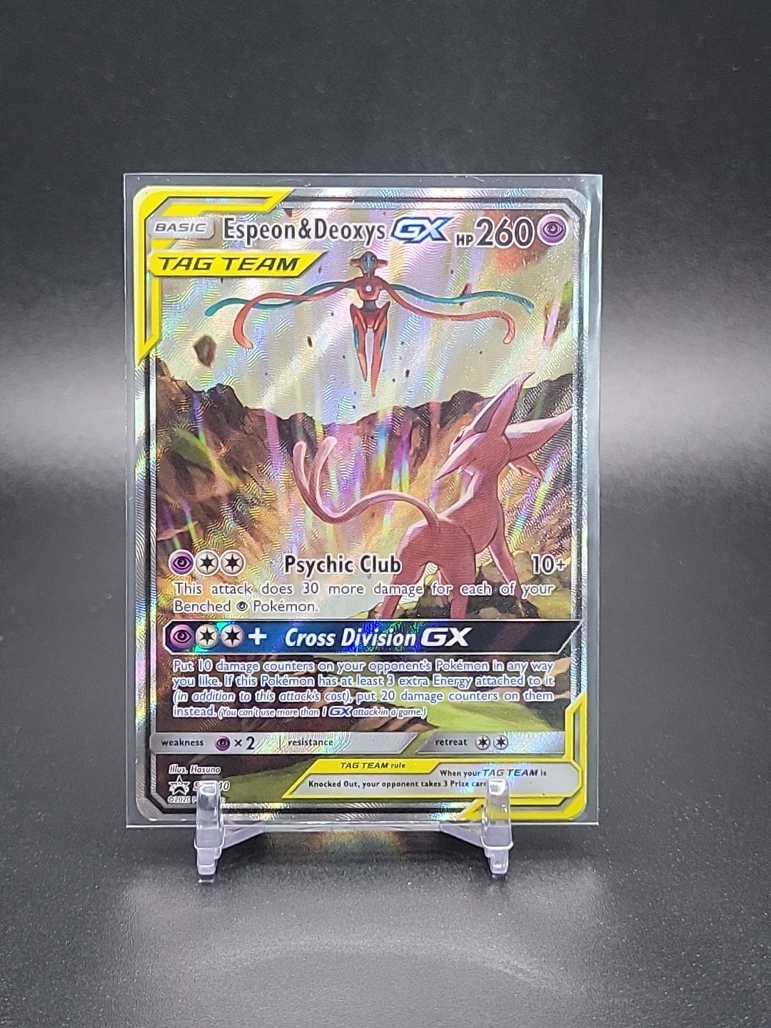 Espeon & Deoxys Pokemon Sun & Moon GX Tag Team SM240 Black Star Promo MP/HP