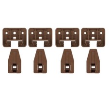 LONTAN 4 Pack Plastic Drawer Slides and Guides 4 Pack, Drak Brown