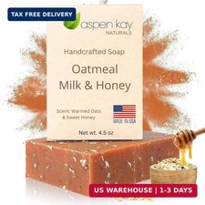 Goat Milk Soap, Oatmeal Milk Honey. Handmade, Cold Process. 4.5 oz Bar