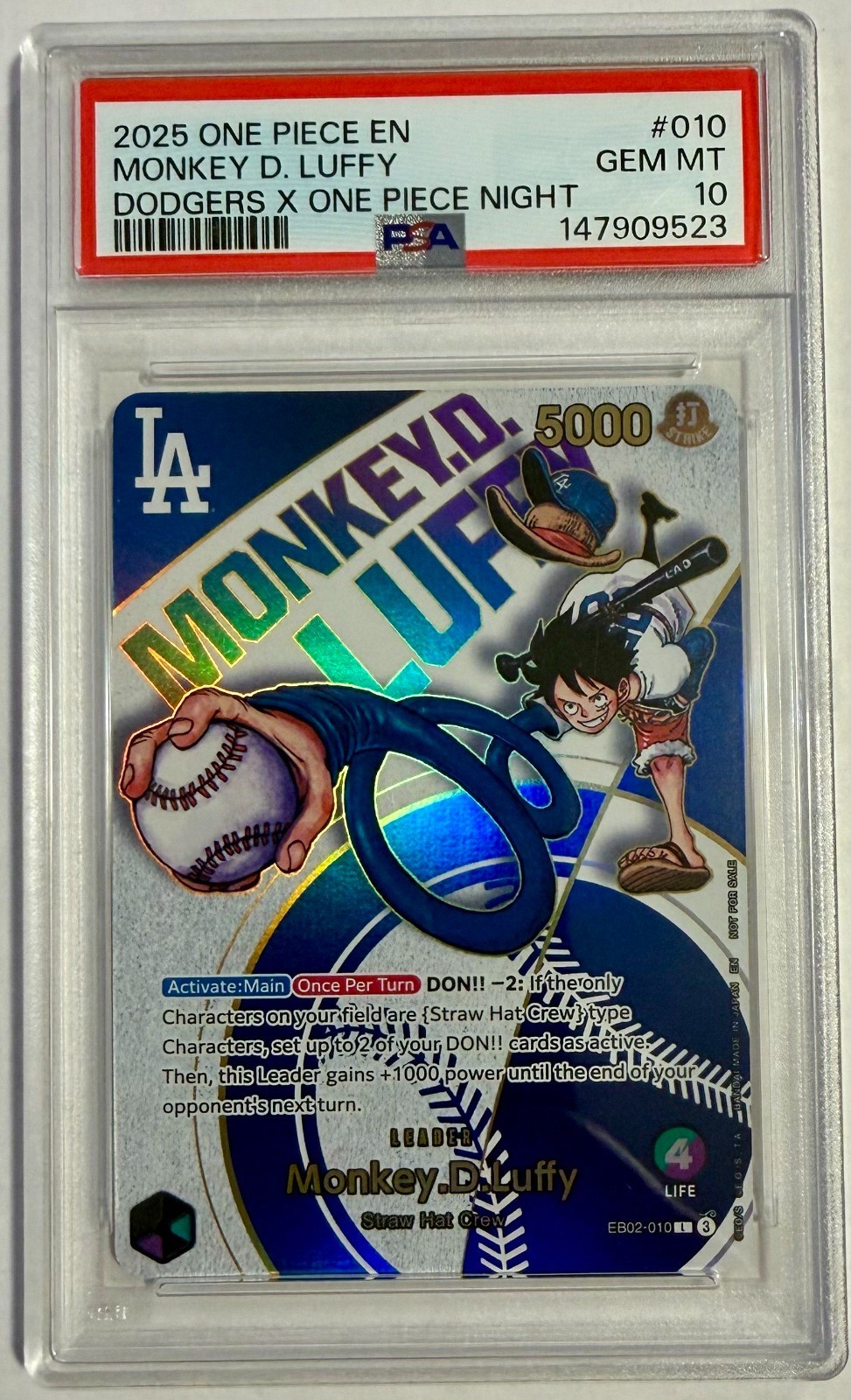 Monkey.D.Luffy 2025 Promotional Cards #EB02-010 Foil (Dodgers x