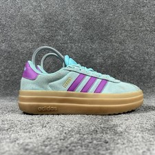 Adidas VL Court Bold J JP5069 Youth Girls Sz 5 Flash Aqua Purple Gum Shoes Used