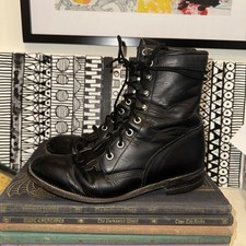 Vtg Justin Women's Leather Lace-UpAnkle Roper Western Boots Size 6 1/2B USA