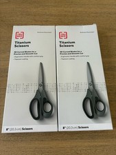 Scissors 8 Inch Soft Comfort-Grip Handles Sharp Titanium Blades 2-Pack NEW