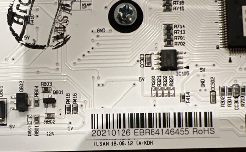 LG REFRIGERATOR DISPLAY CONTROL BOARD PART# EBR84146455 - Picture 3 of 3