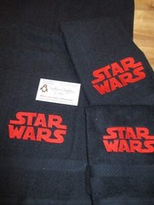 Star Wars Logo Personalized 3 Piece Bath Towel Set Any Color