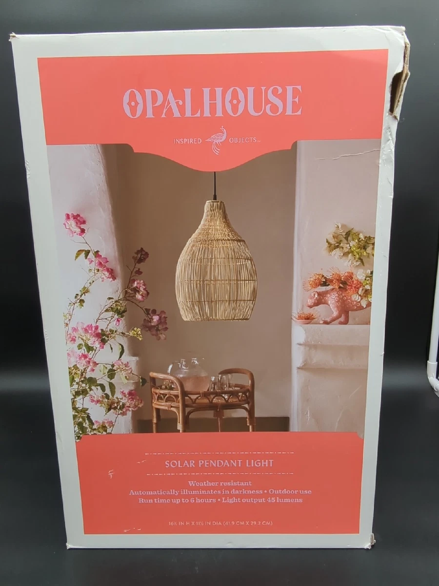 OpalHouse Bohemian Solar Pendant Light Beach Nautical Outdoor Woven Wicker 17