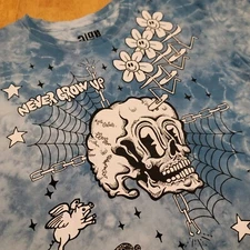 A.Lab Psychedelic T-Shirt Mens Large Short Sleeve Tie-Dye Blue Hippy Acid Trip