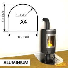 Kamin Bodenplatte Funkenschutz Kaminplatte Aluminium Ofen Platte Ofenblech - A4