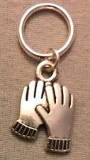 GLOVES STITCH MARKERS, Set of 2 - Pewter Charm on Silver Plated Ring KNIT