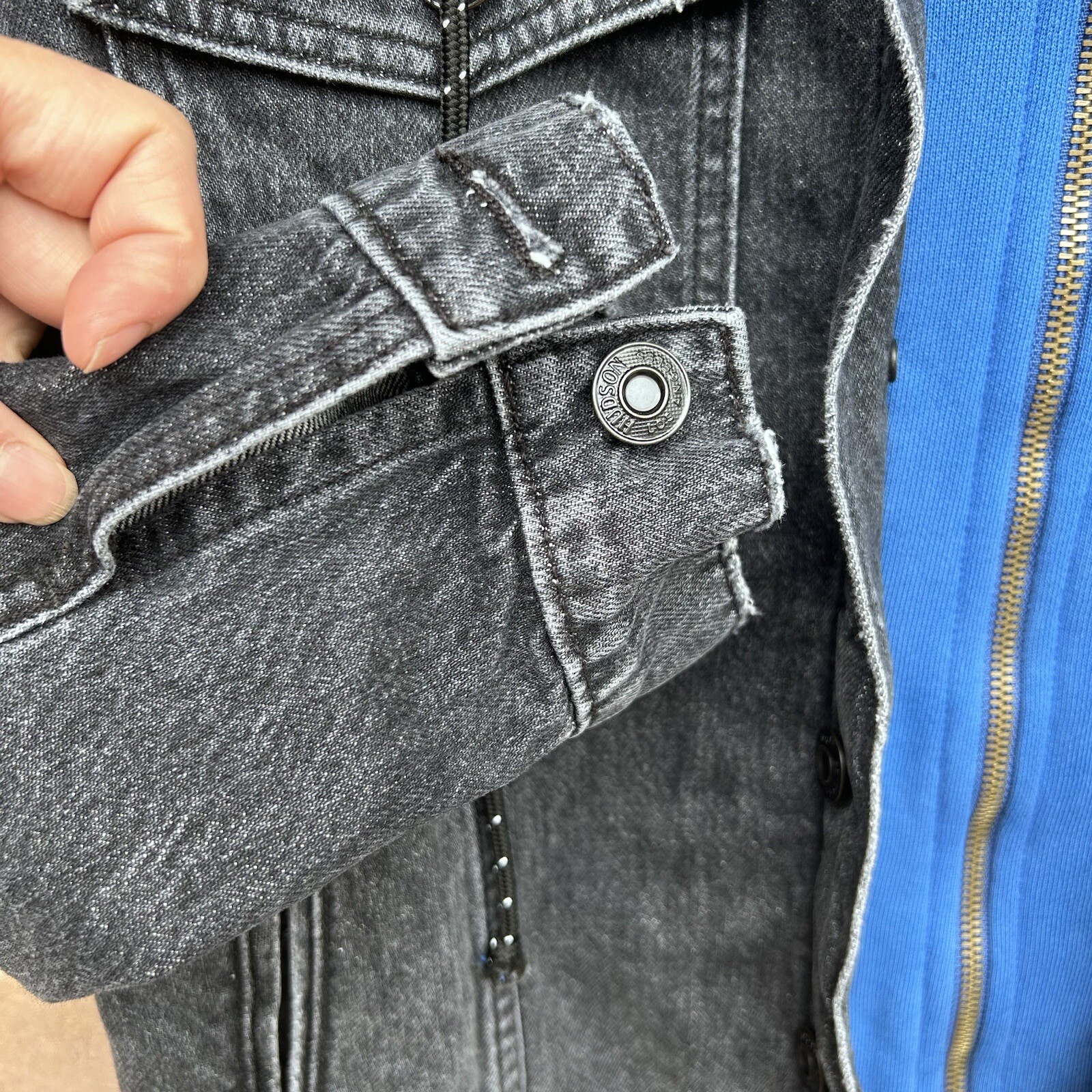 Hudson Distressed Colorblock Patchwork Denim Truc… - image 4