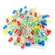 3mm LED Light White Yellow Red Green Blue 100Pcs / 5 colors Assorted Kit 100pcs