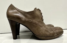 Gastone Lucioli size 8 EU 38  lace-up Italian high heel brown distressed leather