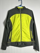 REI Jacket Women  s Medium Zip Pockets Green Gray Running