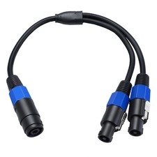 Speakon Speak-on Speaker Break Out Splitter Cable Female to Dual Male Twist Lock