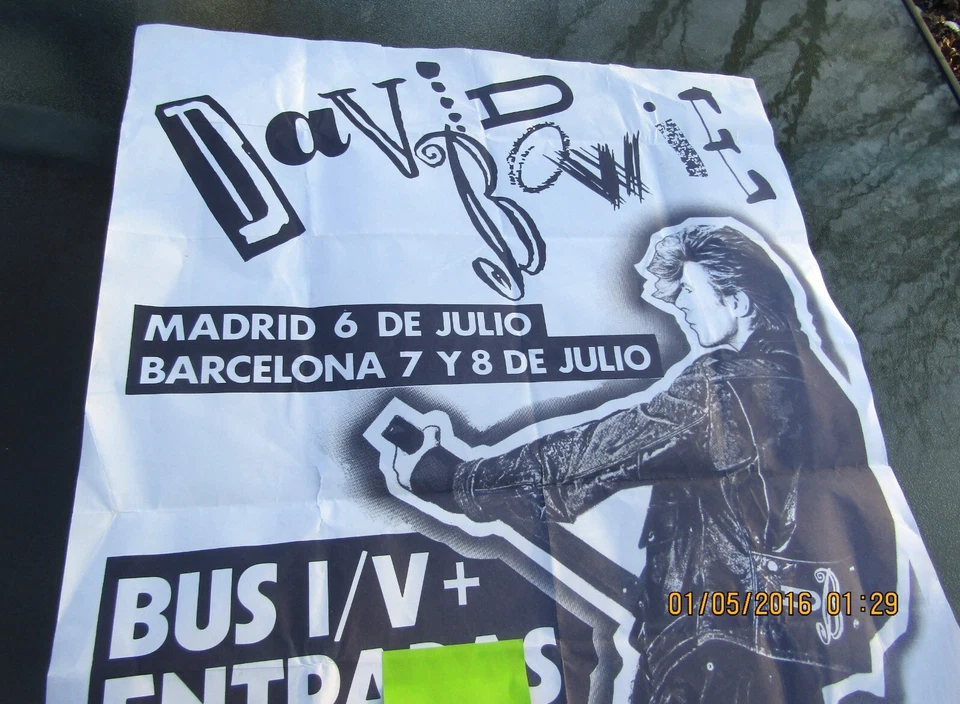 1987 David Bowie Madrid & Barcelona Spain Glass Spider Concert Tour Poster RARE - Image 2 of 3