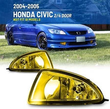 Pairs for 2004-2005 Honda Civic 2/4Dr Bumper Fog Lights Lamps+Switch+Wirings