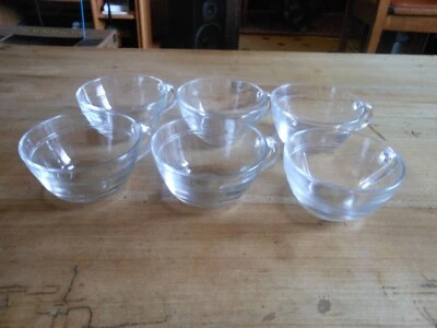 6 petites tasses à café en verre Duralex France vintage - Photo 1/3