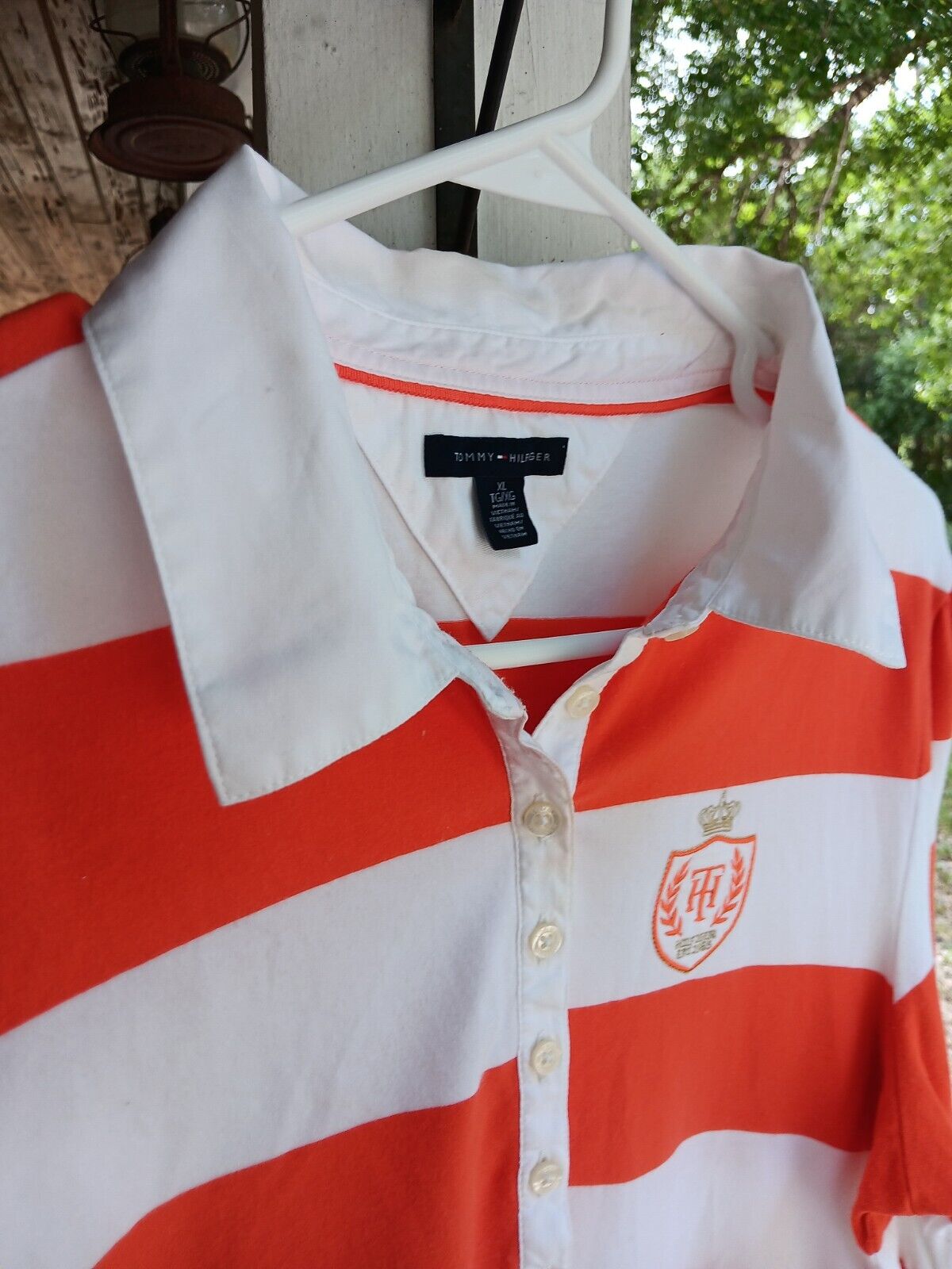Tommy Hilfiger Orange And White Striped Women's S… - image 2