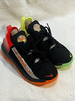 Nike Air Zoom Max LeBron James XVIII 4Y Black Crimson Volt CW2760 009