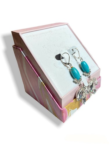 R.H Macy & Co. Pierced Earring Set NIB Blue dangle (shelf pull discounted) - Picture 2 of 3