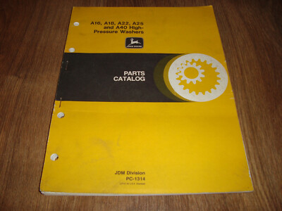 #ad John Deere Parts Catalog A16 A18 A22 A25 And A40 High Pressure Washers PC 1314 $9.99