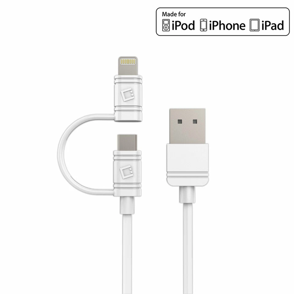 Micro USB & Lightning USB Data Charging Cable for Apple MFi Certified - Image 3 of 4