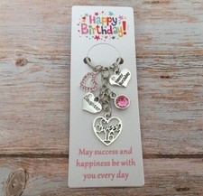 SWEET 16th BIRTHDAY Gifts Charm Keyring for Daughter Sister Niece Cosin Friend