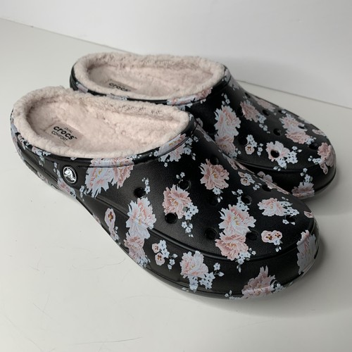 Crocs Floral Freesail Kunstfell gefüttert Komfort Clog Damengröße 11 leicht - Bild 2 von 11