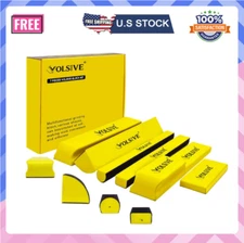 VOLSIVE 7pcs Hand Sanding Block Set, Rectangle Hook & Loop Pad for Auto Paint