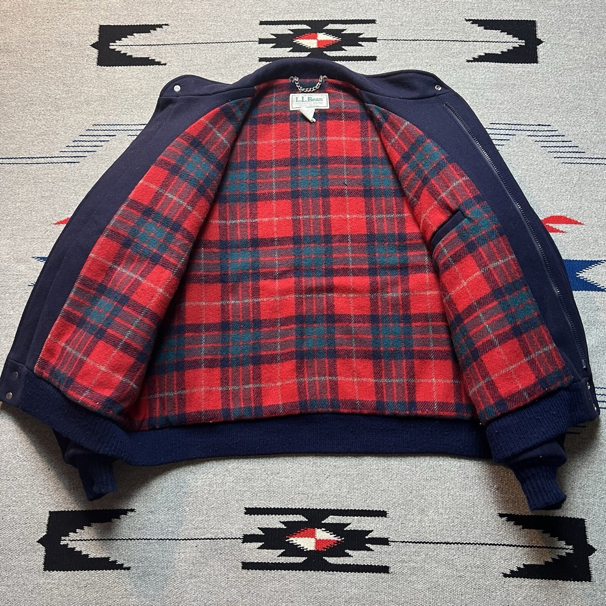 LL Bean Wool Vintage Lined Jacket XL Thinsulate 80s Warm Varsity