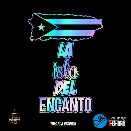 Puerto Rico Isla del Encanto Sticker Decals Holographic - Bumper cars, windows - Image 4 of 4