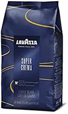 Lavazza Super Crema Whole Bean Coffee Blend, light-Medium Espresso Roast, 2.2 P