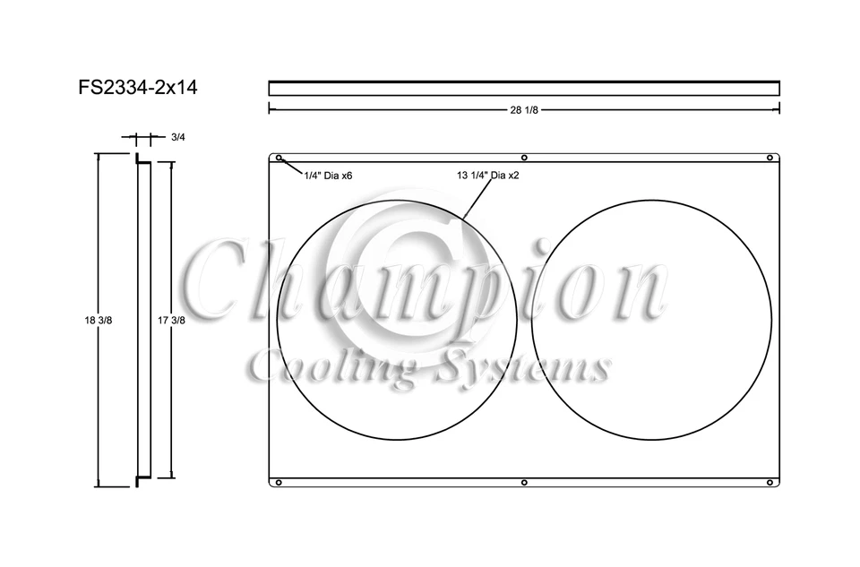 AR Champion 2 Row Radiator, 14" Fans and Shroud for 2003 - 2006 Chevrolet Sonora - Image 3 of 4