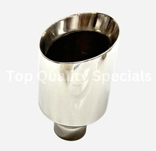2.5 Inlet - 5 Outlet - 9 Long Double Wall Mirror Polished Ss Exhaust Tip New 2.5 Inlet - 5 Outlet - 9 Long Double Wall Mirror Polished Ss Exhaust Tip New