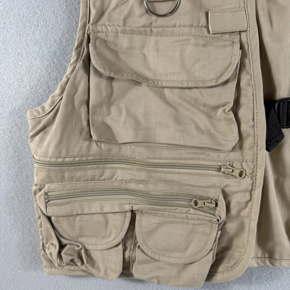 Chaleco utilitario Crystal River bronceado L pesca caza fotografía al aire libre carga Foto 4 de 4