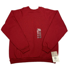 Vintage Tultex Raglan Blank Sweatshirt Crewneck Red 90s Made In USA Large  NWT