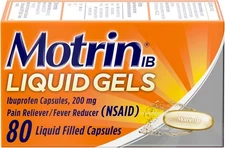 NEW Motrin IB 200 mg Ibuprofen Liquid Gels – 80 Count – Fast Acting Relief