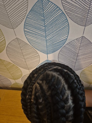 Black Cornrow Braided Wig for women. Classic Cap Closure. - Picture 4 of 4