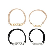 Fashion Bracelet Hair Ties Hair Elastic Band Gold Tone Silver Tone 4 Pcs