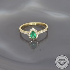 Wert 1490 € Brillant Smaragd Ring 750 18 Karat Gelb Gold xxyy