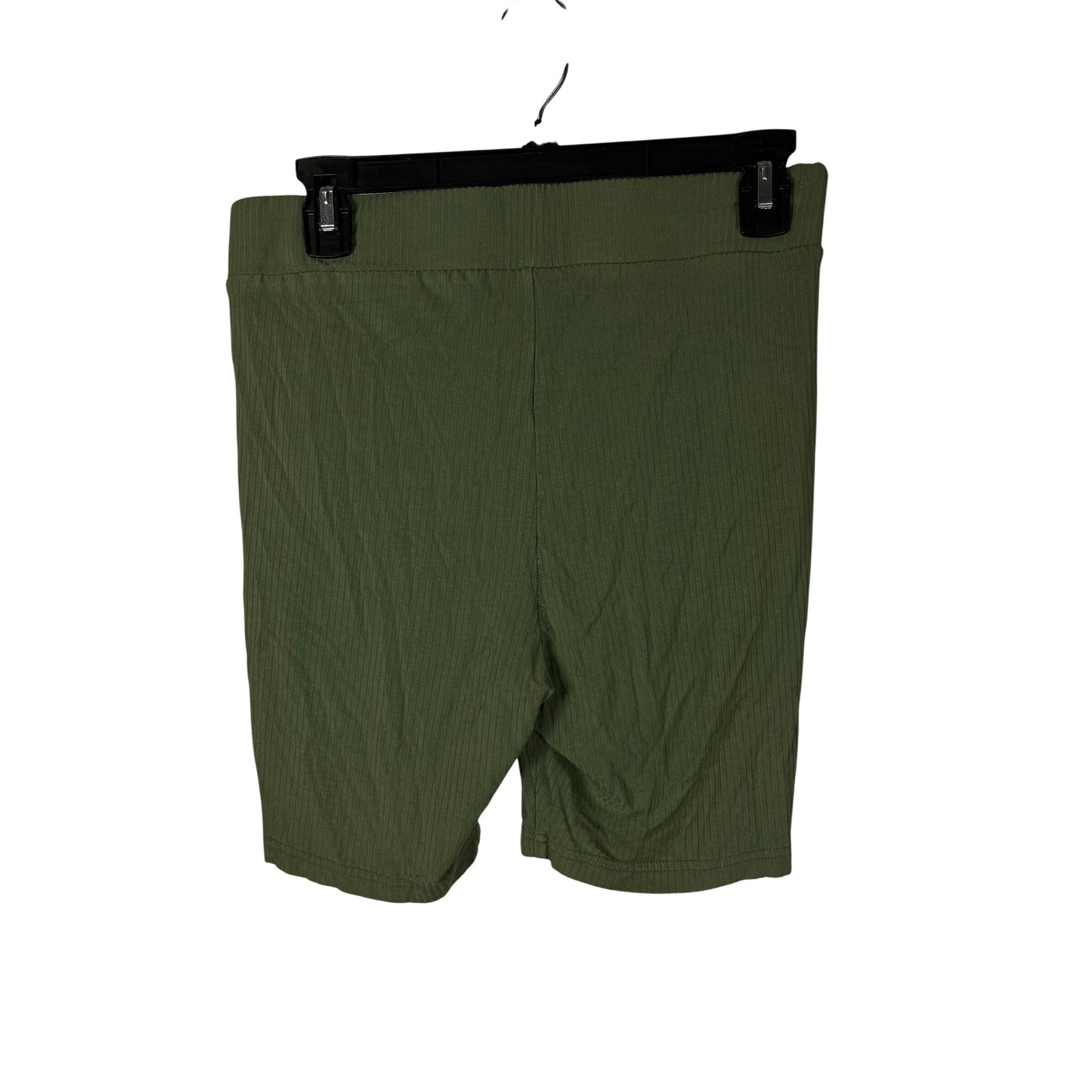 Old Navy Womens Ribbed Biker Shorts Olive Green Stretch Casual Active Size M-image