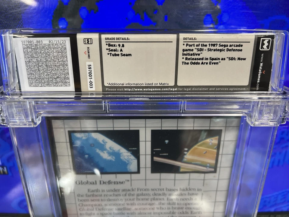 1987 Sega Master System Global Defense Clamshell Graded WATA 9.8 A Sealed NEW - Image 4 of 4