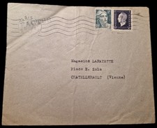 Busta Chatellerault francobollo Marianne Coq, un 50 franchi in 50 centesimi