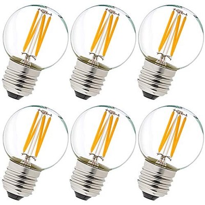 Dimmable E26 Edison Bulb G16.5 Light Bulb 6W Equal 6w=60w Warm White 2700k E26