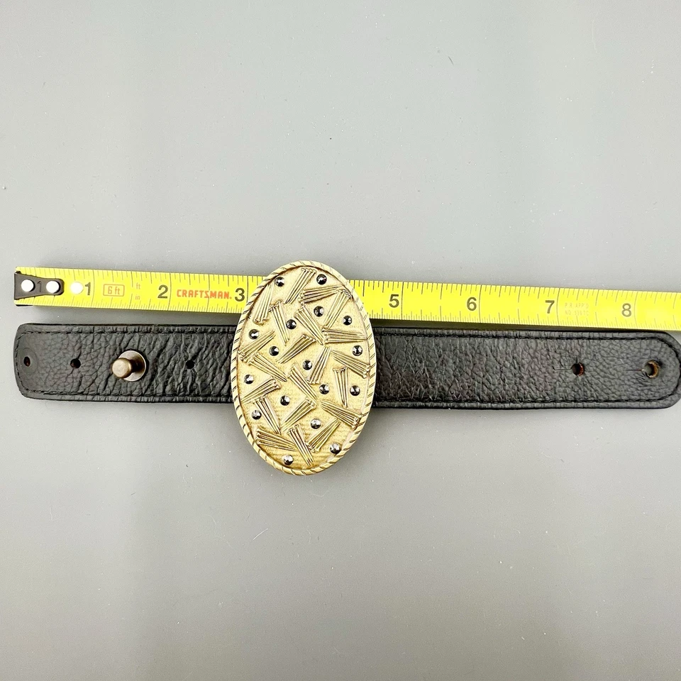 Pulsera CuffEnvy cuero negro latón Foto 4 de 4