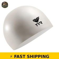 TYR Adult Fit Latex Swim Cap - White