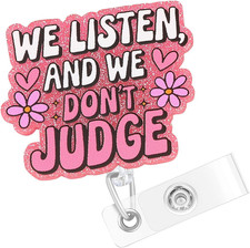 Funny Badge Reel, Cute Badge Reels Retractable, Nurse Badge Holder, We Listen an
