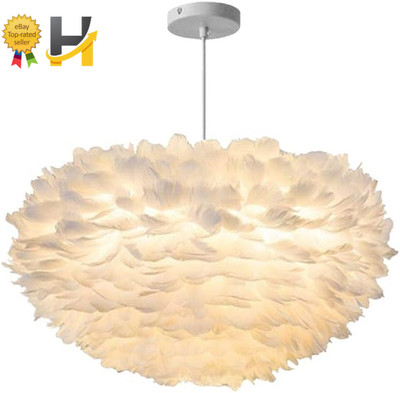 Lighting Nordic Feather Pendant Light 23.6'' Feather Hanging Light Fixture Romant