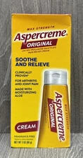 Aspercreme Max Strength Fragrance Free Original Pain Relief Cream-3oz EXP: 03/26