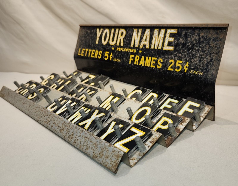 Vintage Countertop Promotional Display For Name Placards Hardware/ General Store